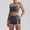 Grey, variant on AEXTO Two-Piece Set Women's Solid Sports Bra & High Waist Shorts Set, Sporty Casual Breathable Outfits for Yoga Gym Workout Running, Ladies Sportswear for All Seasons Women's Yoga Set