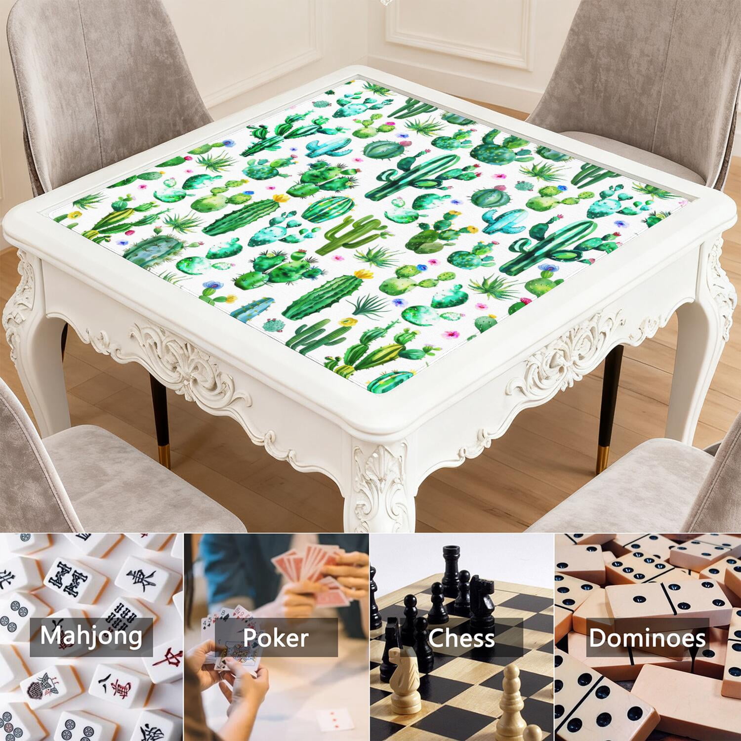 31.5x31.5 Inch Plants Style Game Pad Crafted from High Quality Rubber Material with Anti-Slip Non-Slip Grip and Noise Reducing Features for Cards Tiles Games
