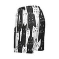 thumbnail image 5 of Men's Pajama Shorts Bottoms with Pockets Soft Lightweight Lounge Sleep Wear White Black Cat, 5 of 6