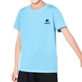 thumbnail image 2 of HAOTAGS Girls Athletic Shirts(2-18) Letter Print Short Sleeve Quick Dry T-shirts Sports Activewear Workout Tops Light Blue Size 3-4 Years, 2 of 6