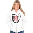 thumbnail image 3 of Ohio Pride OH Shaped Outline State Unisex Fleece Graphic Zip Up Hoodie Brisco Brands 2X, 3 of 5