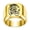 Gold, variant on Men's 18mm Animal Tiger Stainless Steel Polished Ring Minimalist Personalized Vintage Band Jewelry Silver Size 11