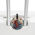 thumbnail image 3 of Fish Set of 2pcs PU Leather Round Suitcase Tags with Privacy Cover and Name ID Tag - Ideal for Travel Luggage, Handbags, Backpacks, School Bags, 3 of 6