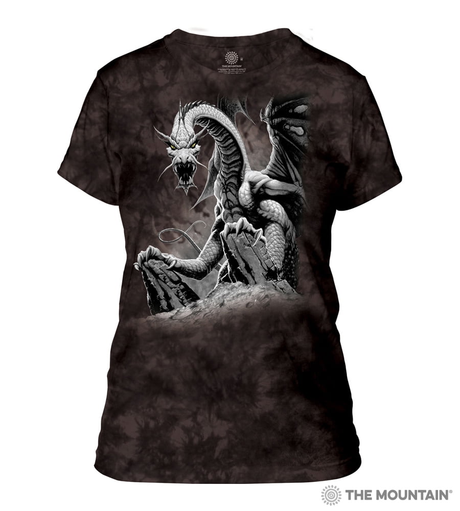 The Mountain BLACK DRAGON Small Cotton Dragons TShirt Black Mottle