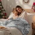 thumbnail image 4 of Winter Snowflakes Flannel Blanket for Bed,Travel and Camping, Christmas Grey White Black Snowing Super Soft Cozy Blanket for All Seasons 40"x60", 4 of 9