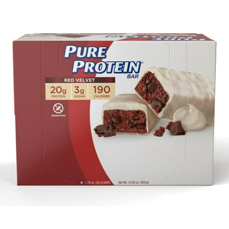 Pure Protein Bars, Red Velvet Cake, 21g Protein, 1.76 oz., 6Ct
