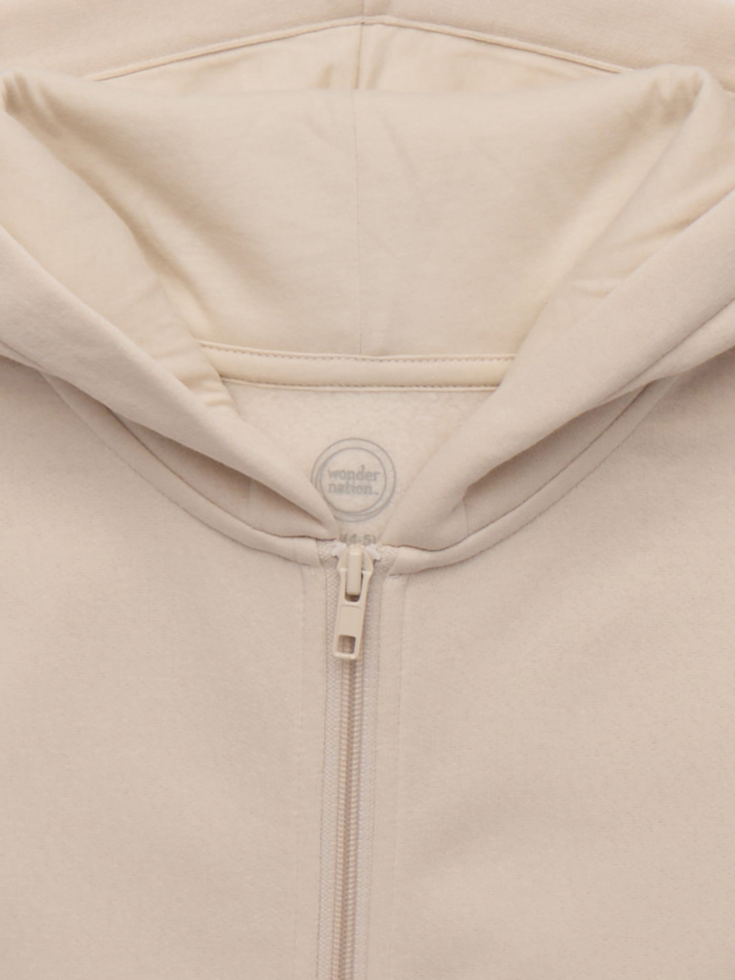 Wonder Nation Kids Unisex Fleece Full Zip Hoodie, Sizes 4-18 & Husky