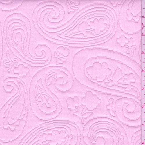 Shabby Chic Pink Paisley Matelasse, Fabric By the Yard