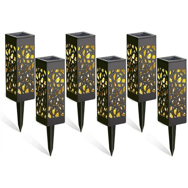 【Paquete de 6】Luces solares para jardín, luz solar para jardín IP65 a prueba de agua, lámparas solares para jardín, luz solar decorativa para entradas de vehículos al aire libre, luces de seguridad,