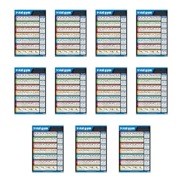 Total Gym 24" x 36" Quick Reference Exercise Chart with 35 Workouts (11 Pack)