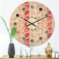 thumbnail image 2 of Designart 'Botanical Retro Pattern Design I' Mid-Century Modern Wood Wall Clock, 2 of 5