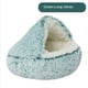 thumbnail image 1 of Plush Hooded Cat Bed - Cozy Semi-closed Cave for Calm and Comfort ShopWise Round, 1 of 14