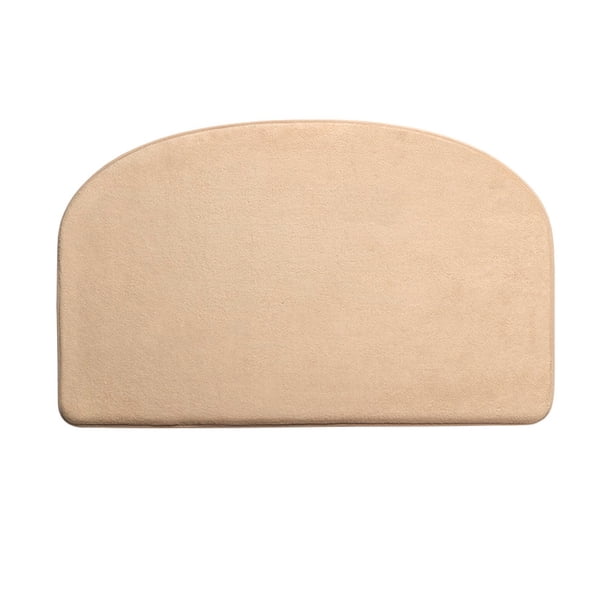 Bearachild Alfombrilla semicircular para baño, absorción de agua, antideslizante, alfombrilla para puerta de ducha, alfombrilla lavable de Suministros de limpieza para el hogar Bronceado suave 50x80cm