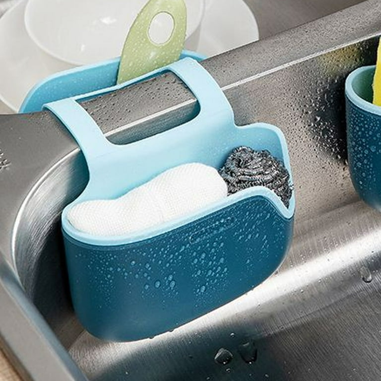 Kitchen Sponge Holder Sink Silicone Storage Basket, Green