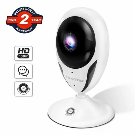 Wi-Fi Camera Indoor, ABLEGRID Ultra-HD 180º Home Security IP Camera DP-100 Mini Indoor Baby Monitor Pet Camera with Super IR Night Vision, Two-Way Audio, Playback - Life Time Service