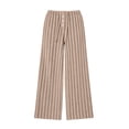 thumbnail image 4 of Lolmot Wide Leg Lounge Pants Women Fashion Ribbed Knit Loose Fit Sweat Pants with Drawstring Stretch Autumn Pajama Pants, 4 of 9