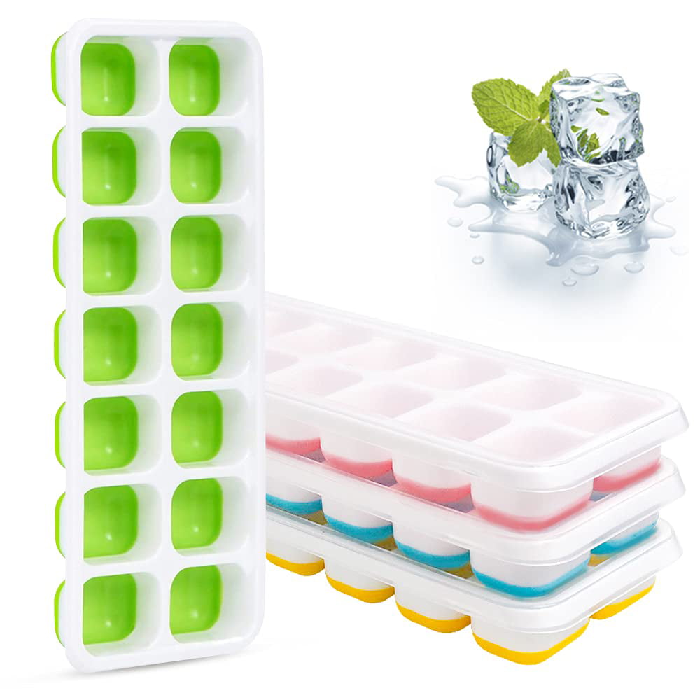 4 Pack Silicone Ice Cube Trays for Freezer,14 Ice Cube Tray with