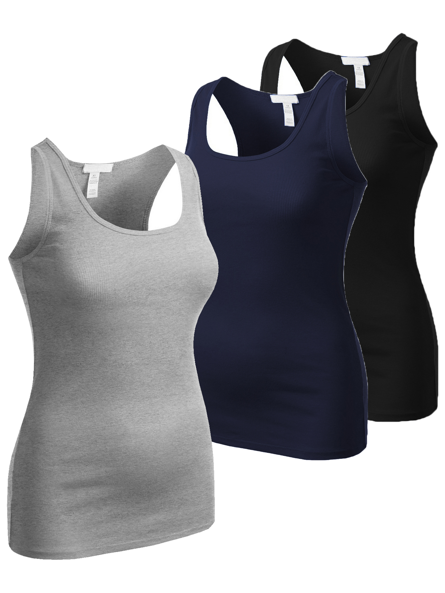 Essential Basic - Essential Basic Women's Active Racerback Ribbed Tank ...