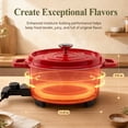 thumbnail image 3 of PRTYY Cauldron Dutch Oven, Vintage Enamel Electric Slow Cooker, 1400W Adjustable Temperature, Large-Capacity All-in-One Pot for Stewing, Frying , Red, 3 of 14