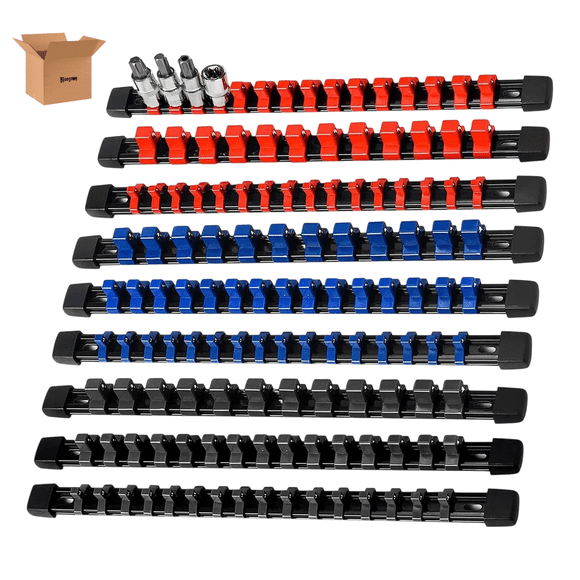 9 Pzs Riel Para Dados Bloosom Soporte Organizadores De Enchufes Abs Negro Azil Rojo