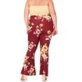 thumbnail image 3 of Women's Plus Size High Waisted Palazzo Pants Soft Stretch Print and Solid Flare Leggings, 3 of 5