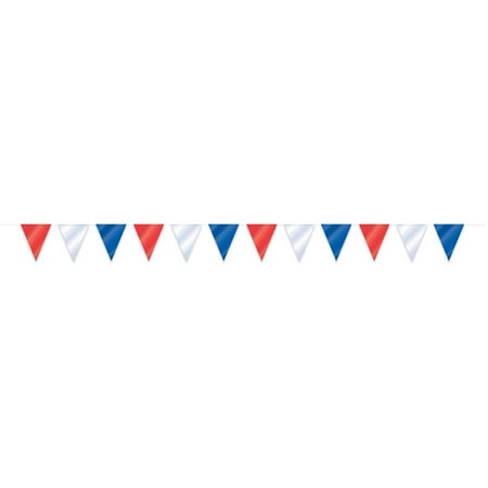 Plastic Patriotic Flag Banner 32 Ft Red White And Blue 1ct