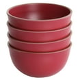 thumbnail image 2 of Gibson Home  Rockabye 4 Piece Melamine Cereal Bowl Set in Dark Pink, 2 of 5