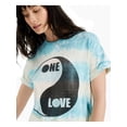 thumbnail image 2 of JUNK FOOD Womens Light Blue Tie Dye Short Sleeve Crew Neck T-Shirt Juniors L, 2 of 2