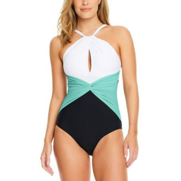 Beyond Control Womens Colorblocked High-Neck Black 12