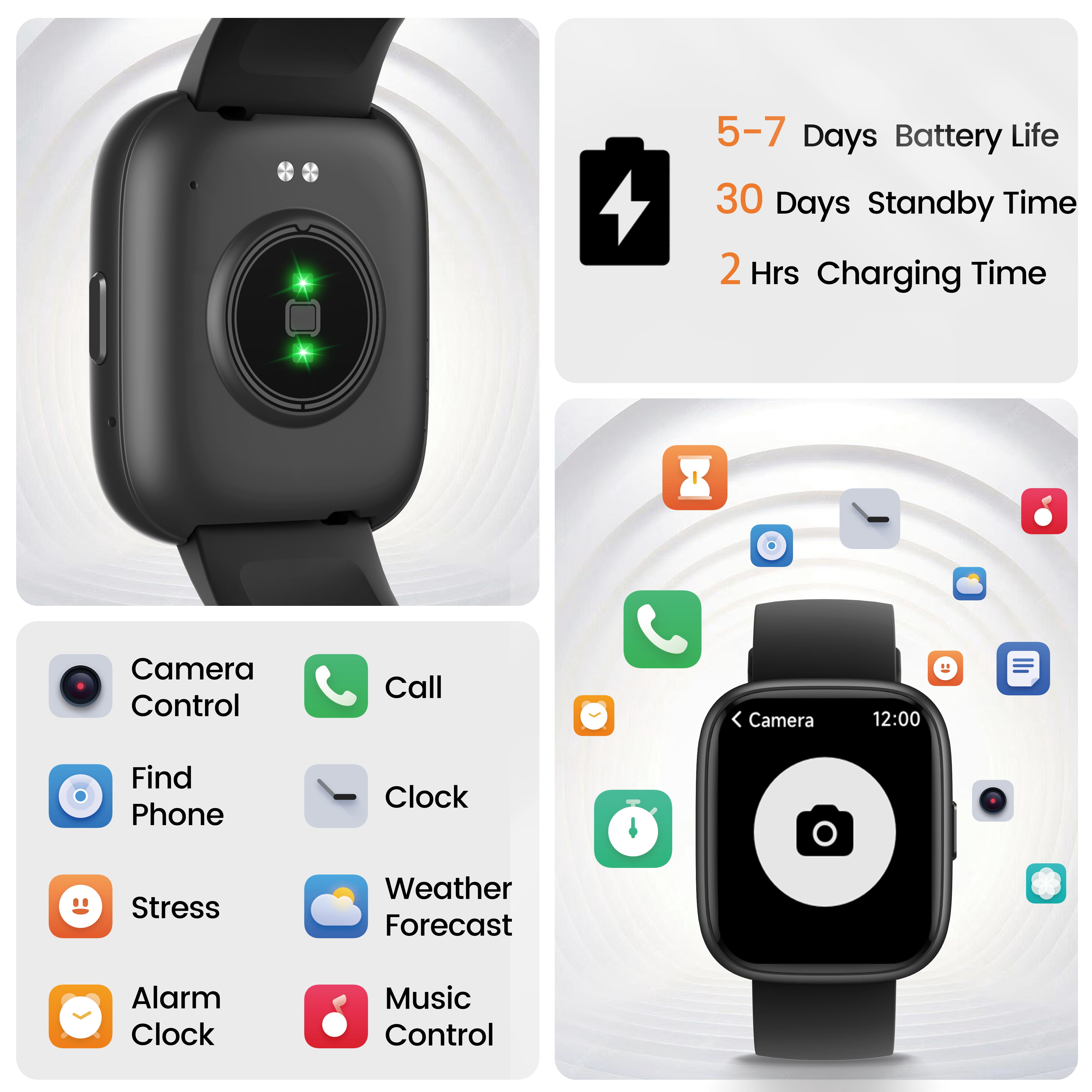 Smart Watch Fits for Android and IPhone, Smartwatch for Women Men with Alexa Built-in, 1.83" HD Touchscreen Fitness Tracker 120 Plus Sports Mode, Smart Watch with Bluetooth Call, IP68, for Gift Black