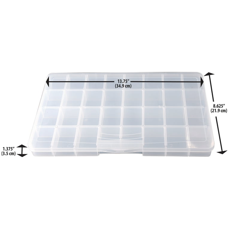 The Beadsmith Personality Case - Clear Storage Organizer Box, 6.25 x 4.75 x 2.1 Inches - Includes 12 Small Containers with Lids - 1.5 x 2 Inches, Bead