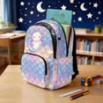 thumbnail image 3 of Xoenoiee Axolotl Star Mermaid Scale Print Kids School Backpack for Girls Kindergarten Primary School Backpacks Teens Bookbag Schoolbag Casual Travel Daypack Junior School Student Bag, 3 of 7