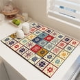 thumbnail image 2 of WHEANG Tapis de Vaisselle Raidley Rétro à Séchage Rapide, Tapis d'Égouttage pour Comptoirs de Cuisine et de Bar, Tapis d'Égouttage pour Café (Style B 11.8*15.7 Pouces), 2 of 5