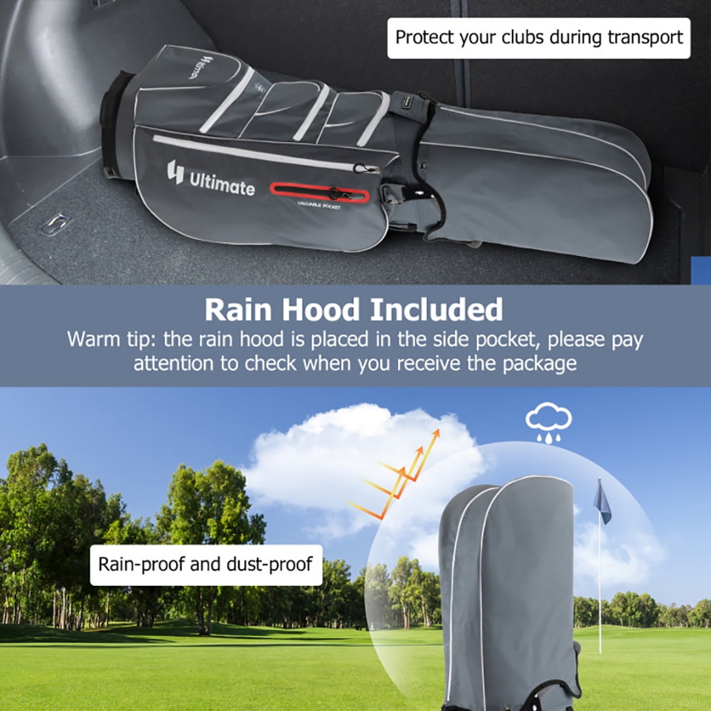Demifill 9.5 Inch Lightweight Golf Cart Bag with 15 Way Top Dividers, Lightweight Golf Clubs Bag with 7 Zippered Pockets, Portable Golf Carry Bag for Outdoor, Red