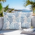 thumbnail image 3 of Throw Pillow Covers 16x16 Inch Set of 2, Navy Blue Coral Coastal Waterproof Outdoor Pillow Covers, Summer Beach Seaside Nautical Decorative Cushion Pillowcases for Couch, Sofa, Bed, Garden, Patio, 3 of 9