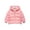 Pink, variant on Boys Girls Cotton Padded Hooded Jacket Zip up Long Sleeve Drawstring Winter Warm Fall Trendy Clothes