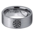 thumbnail image 2 of Tungsten Quote I Love You 3000 Engraved Band Ring 8mm Men Women Comfort Fit Gray Flat Cut Brushed Polished, 2 of 4