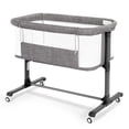 thumbnail image 2 of AILEEKISS Baby Bassinet with Wheels Adjustable Bedside Sleeper Bassinet Newborn Baby Crib, Grey, 2 of 10