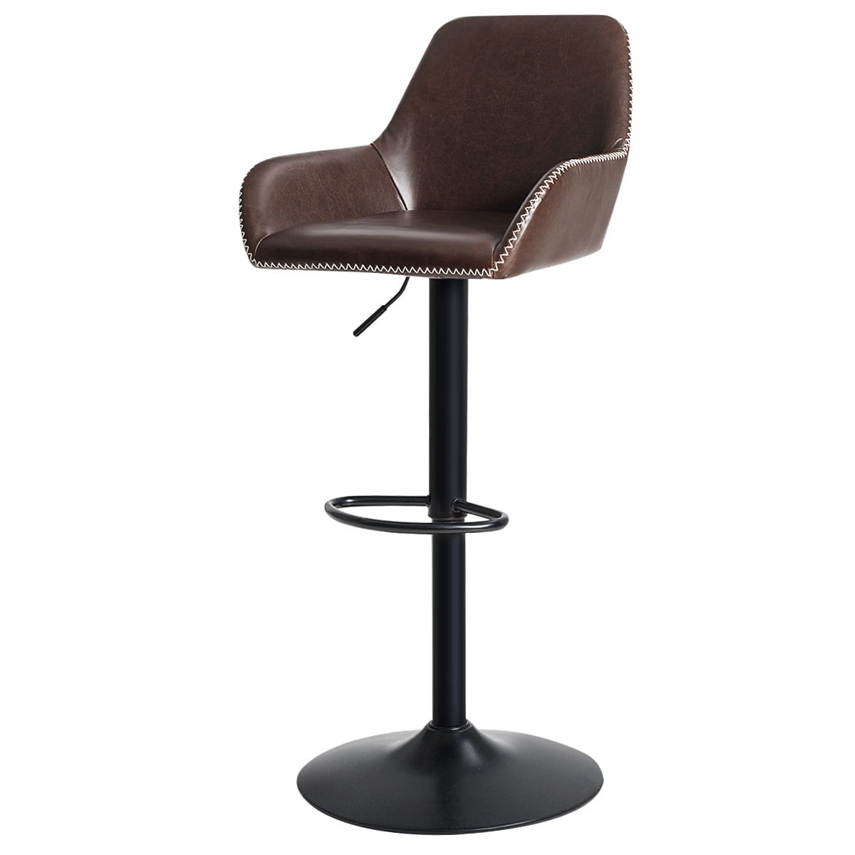 Topbuy Retro Counter Height Bar Stool Swivel Upholstered Chair with