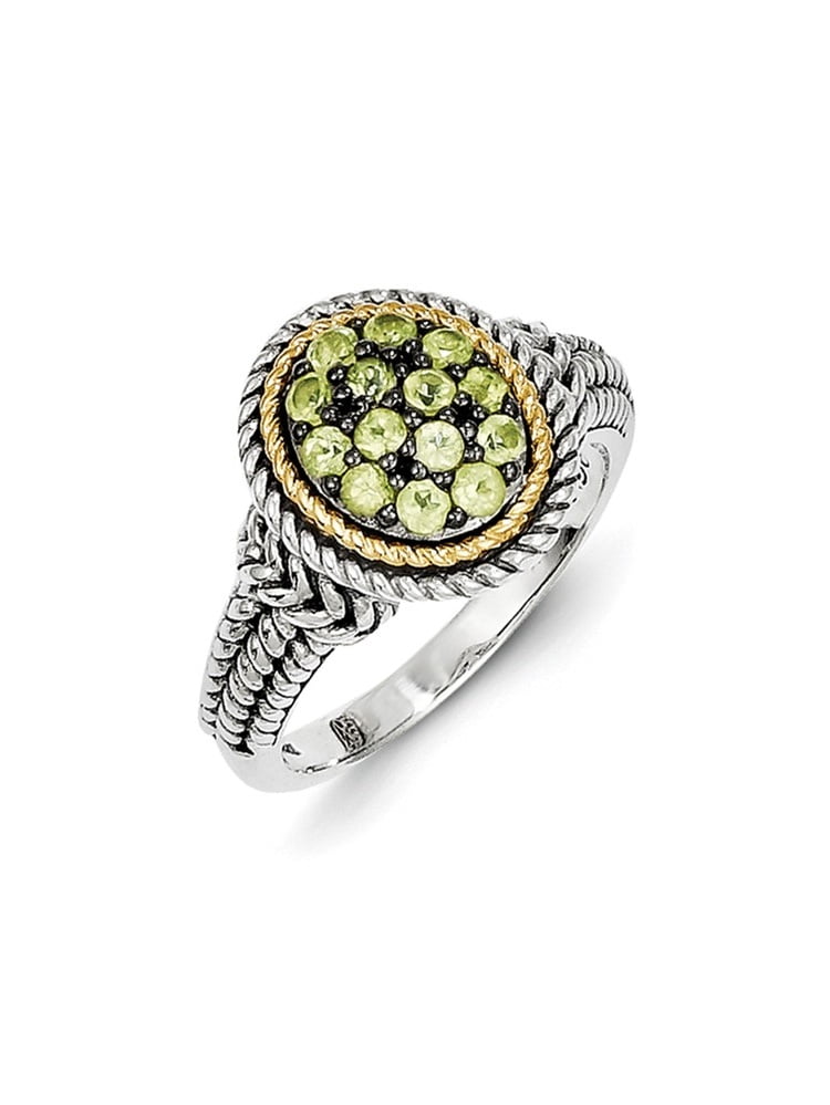 14K Yellow Gold with Peridot Ring Size-8 by