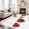 thumbnail image 2 of Red Love Area Rugs 6'x9', Washable Small Throw Rugs for Kitchen Dining room, Valentine's Day Heart Red Plaid Minimalist Indoor Outdoor Rug Non-Slip Low Pile Carpet Runner Reversible Floor Mats, 2 of 8