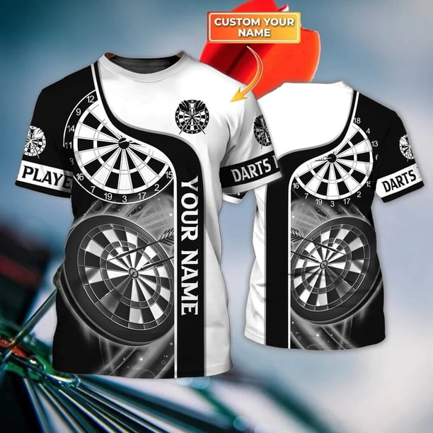 PLstar Cosmos-Camiseta de dardos con nombre personalizado para hombre, camisa con estampado 3D, de manga corta, informal, Unisex, DW83Adult size M Gao Jinjia LED
