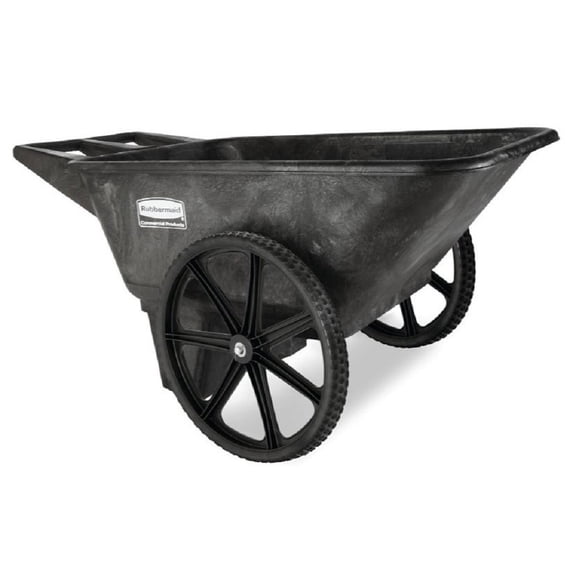 Rubbermaid FG564200BLA 8.75 cu. ft. Black Utility, Big Wheel Plastic Yard Cart