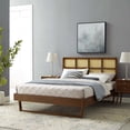 thumbnail image 2 of Platform Bed Frame, Queen Size, Wood, Brown Walnut, Modern Contemporary Urban Design, Bedroom Master Guest Suite, 2 of 9