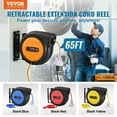 thumbnail image 2 of 65FT Heavy Duty Retractable Extension Cord Reel - 12AWG/3C SJTOW Power Cord with ETL Certification, 2 of 11