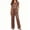 Brown, variant on Pajamas for Women Set Satin Silk 2 Piece Solid Short Sleeve Top Long Pant with Pockets Daily Trendy Casual Comfy Loungewear