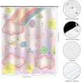thumbnail image 2 of Rainbow Shower Curtain, Pink Rainbows Pattern Colorful Cute Cloud Sun Stars Cartoon Shower Curtains Kids Shower Curtain for Bathroom Decor Set with 12 Hooks 72x72 Inches, 2 of 5