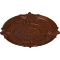 thumbnail image 3 of 53 1/2"OD x 3 1/2"P Attica Acanthus Leaf Ceiling Medallion (Fits Canopies up to 4 5/8"), Hand-Painted Burnished Mahogany Crackle, 3 of 5