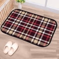 thumbnail image 5 of Floor Door Mats Bath Rugs Red Tan Tartan Checkered Plaid Bathroom Carpet Non-Slip Absorbent for Entryway Indoor 36x24in Carpet Runner, 5 of 7