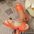 thumbnail image 2 of Rvasteizo Women Outdoor Shoes Solid Peep Toe Flat Heel Pull-On Lightweight Summer Casual Daily Wear, 2 of 5